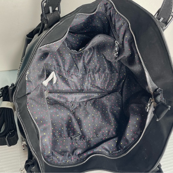 Desigual ROTTERDAM BLONDIE Black Silver Faux Leather Hobo Bag Studded - Picture 14 of 16